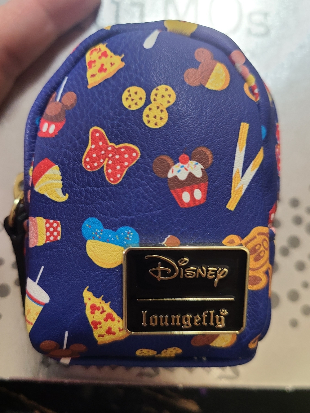 Disney x Loungefly Navy Snack Pattern Mini Backpack Coin Purse